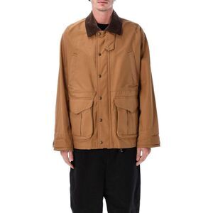 JUNYA WATANABE Cotton Work Jacket with Corduroy Collar Men BEIGE RED Outerwear